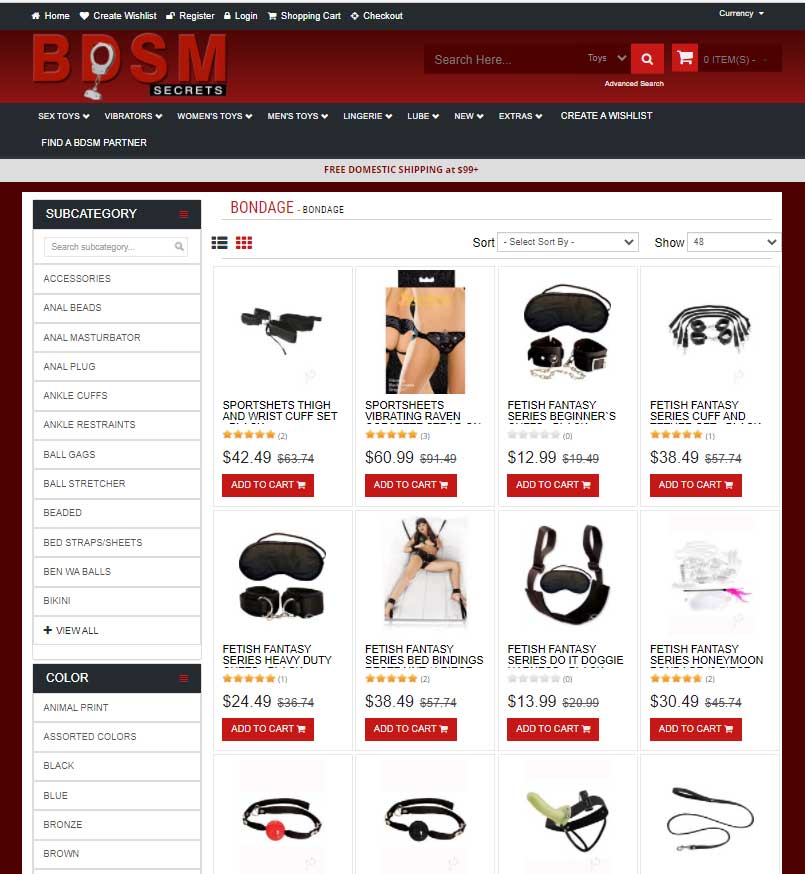 Secret play Secret Bondage accessoires BDSM